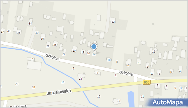 Dachnów, Szkolna, 14, mapa Dachnów