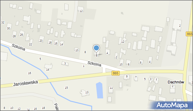 Dachnów, Szkolna, 6, mapa Dachnów