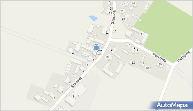 Dakowy Mokre, Szkolna, 17, mapa Dakowy Mokre