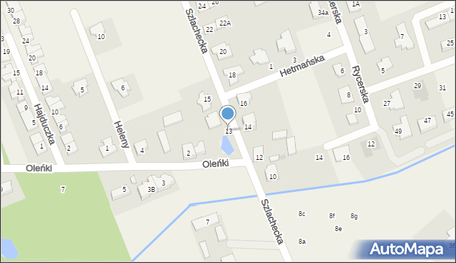 Dawidy Bankowe, Szlachecka, 13, mapa Dawidy Bankowe