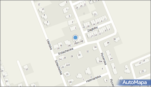 Dawidy Bankowe, Szlachecka, 19D, mapa Dawidy Bankowe