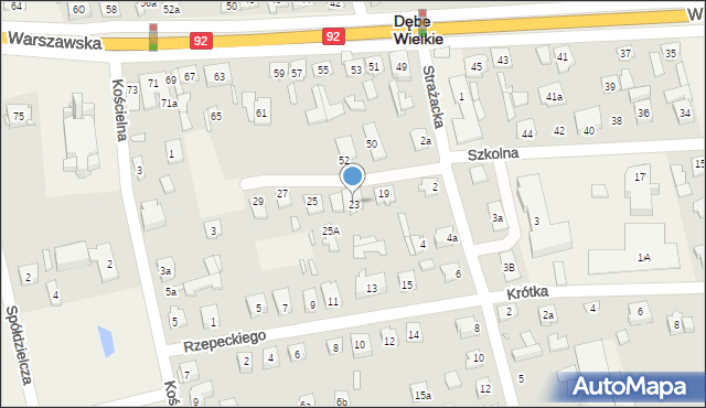 Dębe Wielkie, Szkolna, 23, mapa Dębe Wielkie