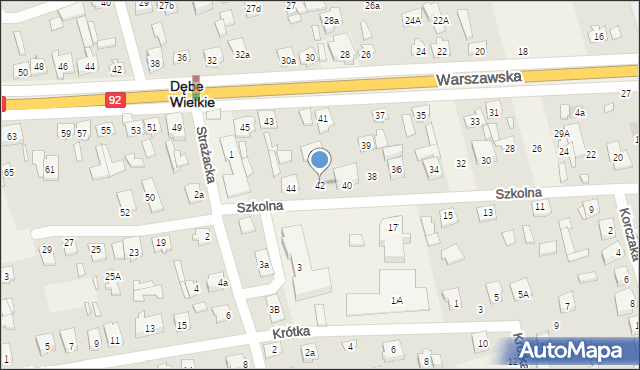 Dębe Wielkie, Szkolna, 42, mapa Dębe Wielkie