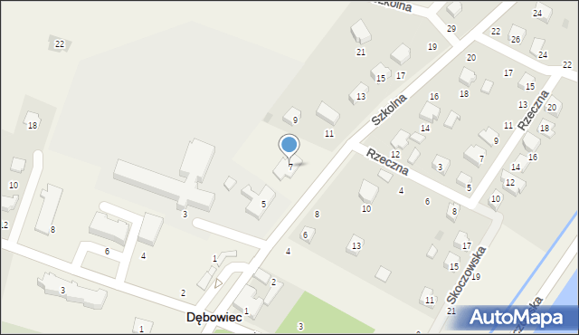 Dębowiec, Szkolna, 7, mapa Dębowiec