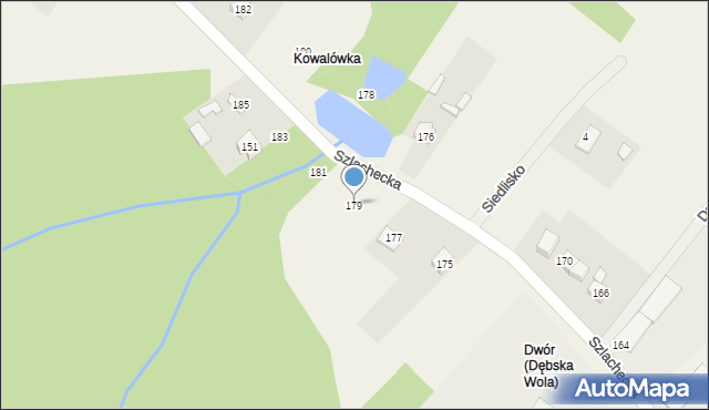 Dębska Wola, Szlachecka, 179, mapa Dębska Wola