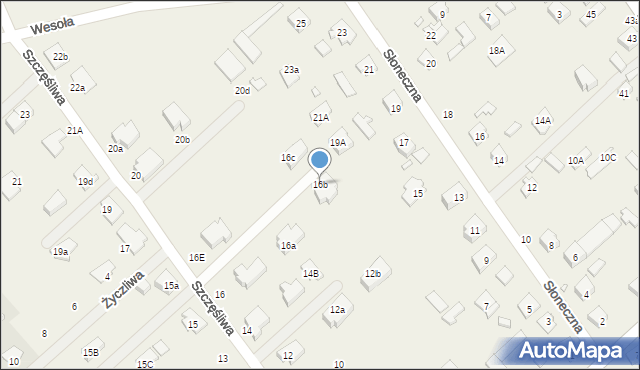 Długa Kościelna, Szczęśliwa, 16b, mapa Długa Kościelna