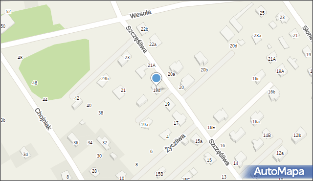 Długa Kościelna, Szczęśliwa, 19d, mapa Długa Kościelna