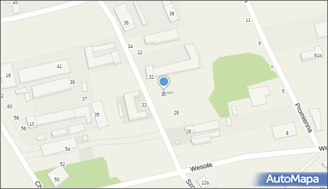 Długa Kościelna, Szczęśliwa, 30, mapa Długa Kościelna