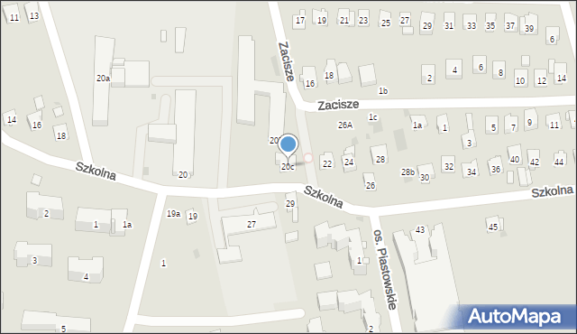 Dobczyce, Szkolna, 20c, mapa Dobczyce