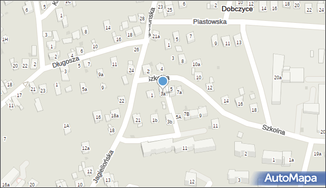 Dobczyce, Szkolna, 3a, mapa Dobczyce