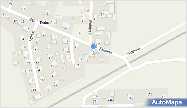 Dobroń, Szkolna, 18A, mapa Dobroń
