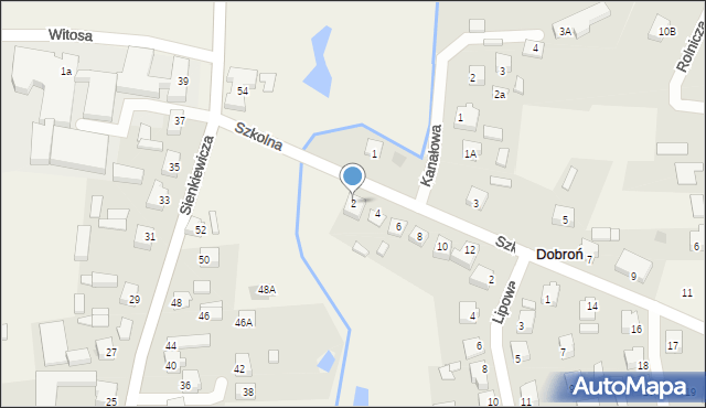 Dobroń, Szkolna, 2, mapa Dobroń