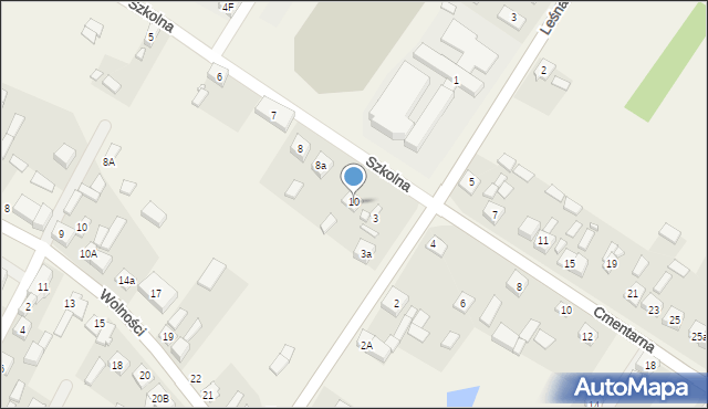 Dobryszyce, Szkolna, 10, mapa Dobryszyce