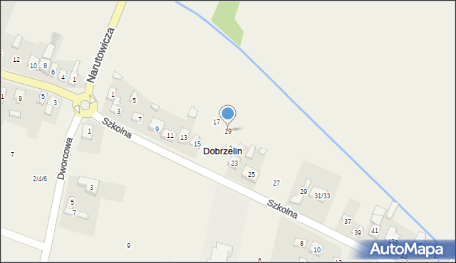 Dobrzelin, Szkolna, 19, mapa Dobrzelin