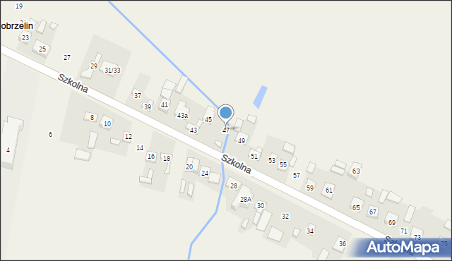 Dobrzelin, Szkolna, 47, mapa Dobrzelin