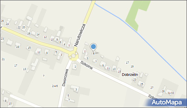 Dobrzelin, Szkolna, 5, mapa Dobrzelin