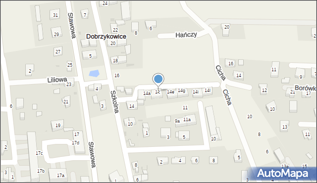 Dobrzykowice, Szkolna, 14d, mapa Dobrzykowice