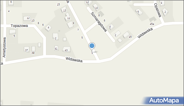 Dobrzykowice, Szmaragdowa, 1, mapa Dobrzykowice