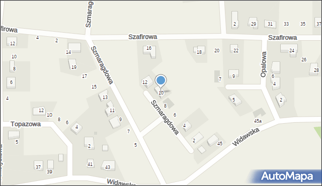 Dobrzykowice, Szmaragdowa, 10, mapa Dobrzykowice