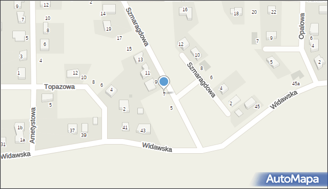 Dobrzykowice, Szmaragdowa, 7, mapa Dobrzykowice