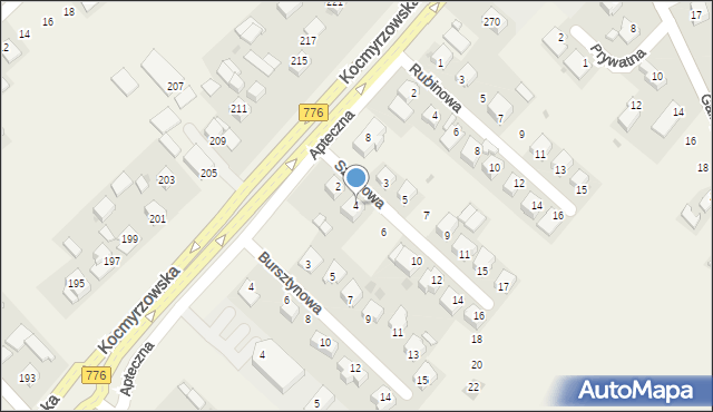 Dojazdów, Szafirowa, 4, mapa Dojazdów