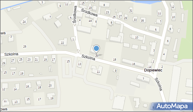 Dopiewiec, Szkolna, 20, mapa Dopiewiec