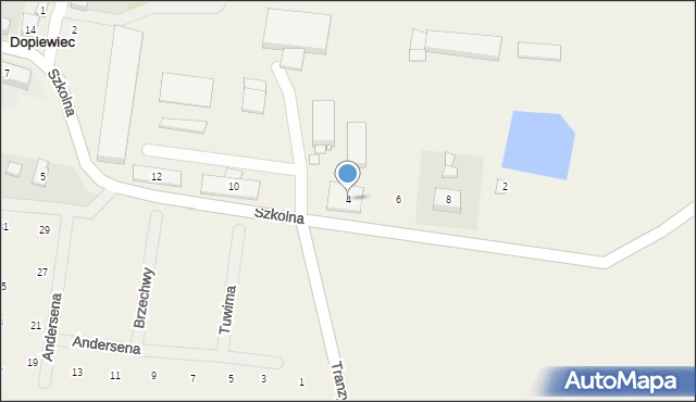 Dopiewiec, Szkolna, 4, mapa Dopiewiec
