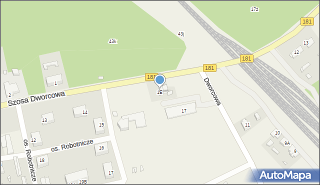 Drawski Młyn, Szosa Dworcowa, 1E, mapa Drawski Młyn