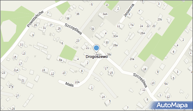 Drogoszewo, Szczęśliwa, 19, mapa Drogoszewo