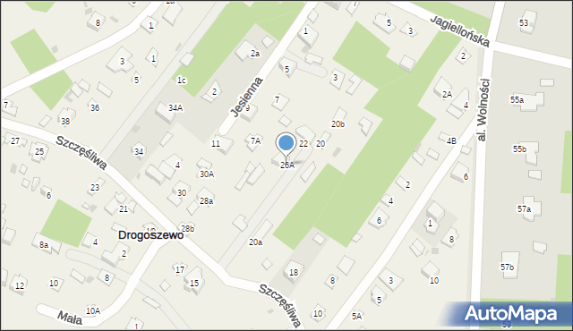 Drogoszewo, Szczęśliwa, 26A, mapa Drogoszewo