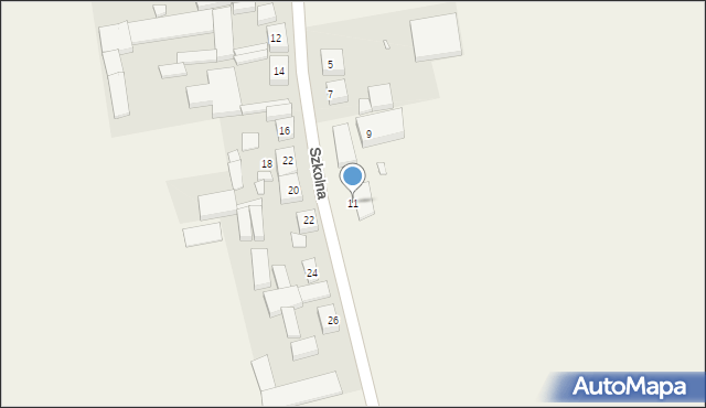 Droszew, Szkolna, 11, mapa Droszew