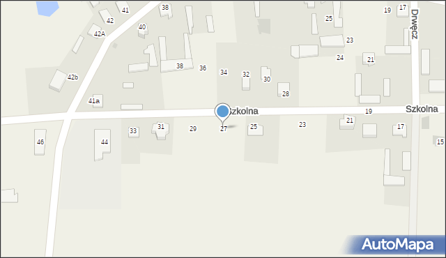 Drwęcz, Szkolna, 27, mapa Drwęcz