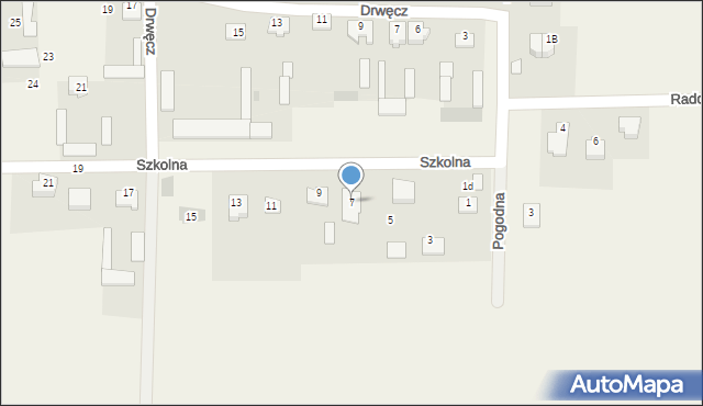Drwęcz, Szkolna, 7, mapa Drwęcz