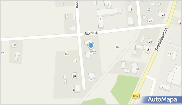 Drygały, Szkolna, 1C, mapa Drygały