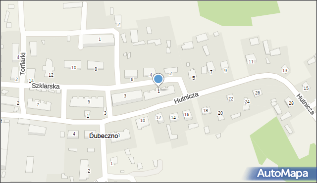 Dubeczno, Szklarska, 1, mapa Dubeczno