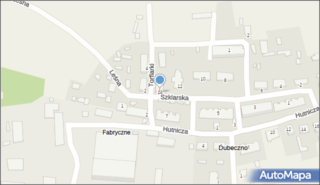 Dubeczno, Szklarska, 14, mapa Dubeczno