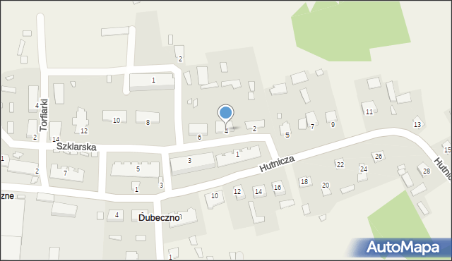 Dubeczno, Szklarska, 4, mapa Dubeczno