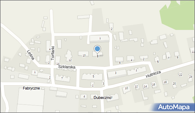 Dubeczno, Szklarska, 8, mapa Dubeczno