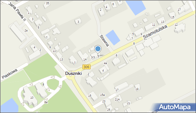 Duszniki, Szamotulska, 3, mapa Duszniki