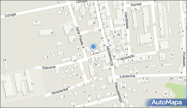 Dynów, Szkolna, 6, mapa Dynów
