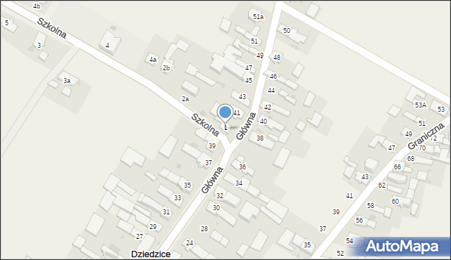 Dziedzice, Szkolna, 2, mapa Dziedzice