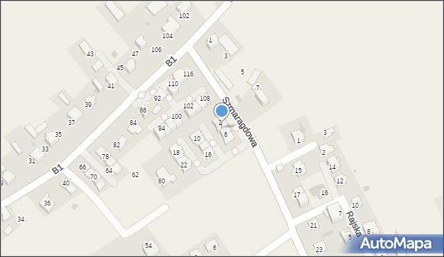 Dziekanowice, Szmaragdowa, 4, mapa Dziekanowice