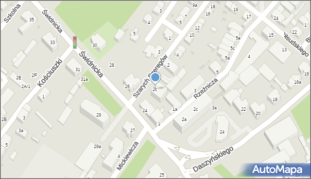 Dzierżoniów, Szarych Szeregów, 2c, mapa Dzierżoniów