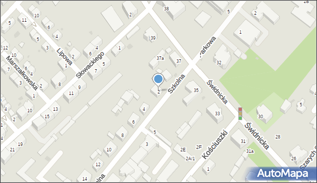 Dzierżoniów, Szkolna, 2, mapa Dzierżoniów