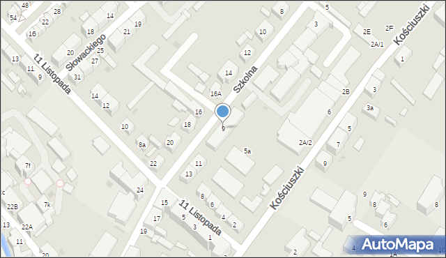 Dzierżoniów, Szkolna, 9, mapa Dzierżoniów