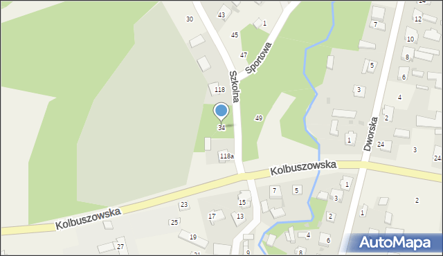Dzikowiec, Szkolna, 34, mapa Dzikowiec