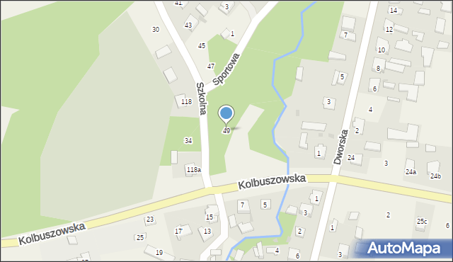 Dzikowiec, Szkolna, 49, mapa Dzikowiec