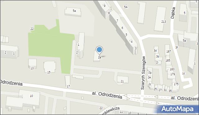 Elbląg, Szarych Szeregów, 1a, mapa Elbląga