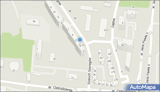 Elbląg, Szarych Szeregów, 4, mapa Elbląga