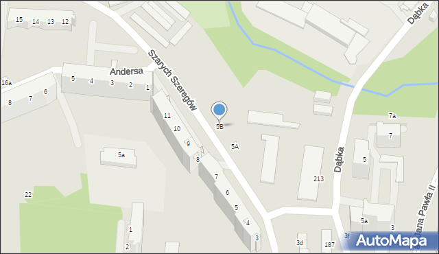 Elbląg, Szarych Szeregów, 5B, mapa Elbląga